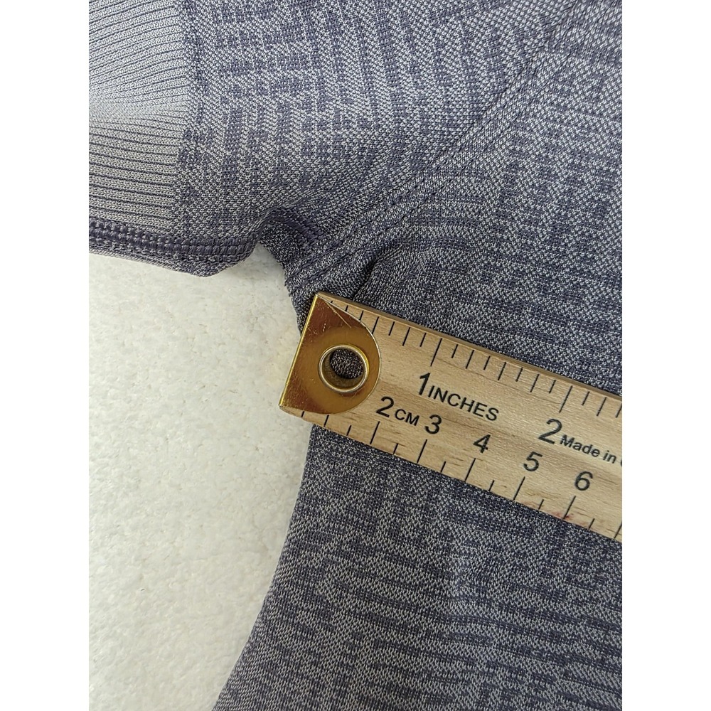 Lululemon Shirt Mens Medium Gray Seamless Geometric Knit Short Sleeve Athletic - Picture 4 of 8